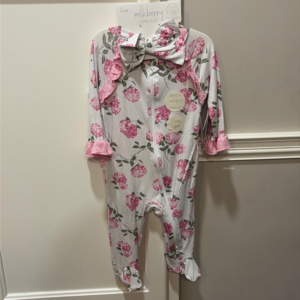 Flower Milkberry pjs NWT